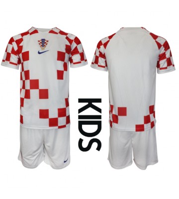 Lacne Dětský Futbalové dres Chorvátsko MS 2022 Krátky Rukáv - Domáci (+ trenírky)